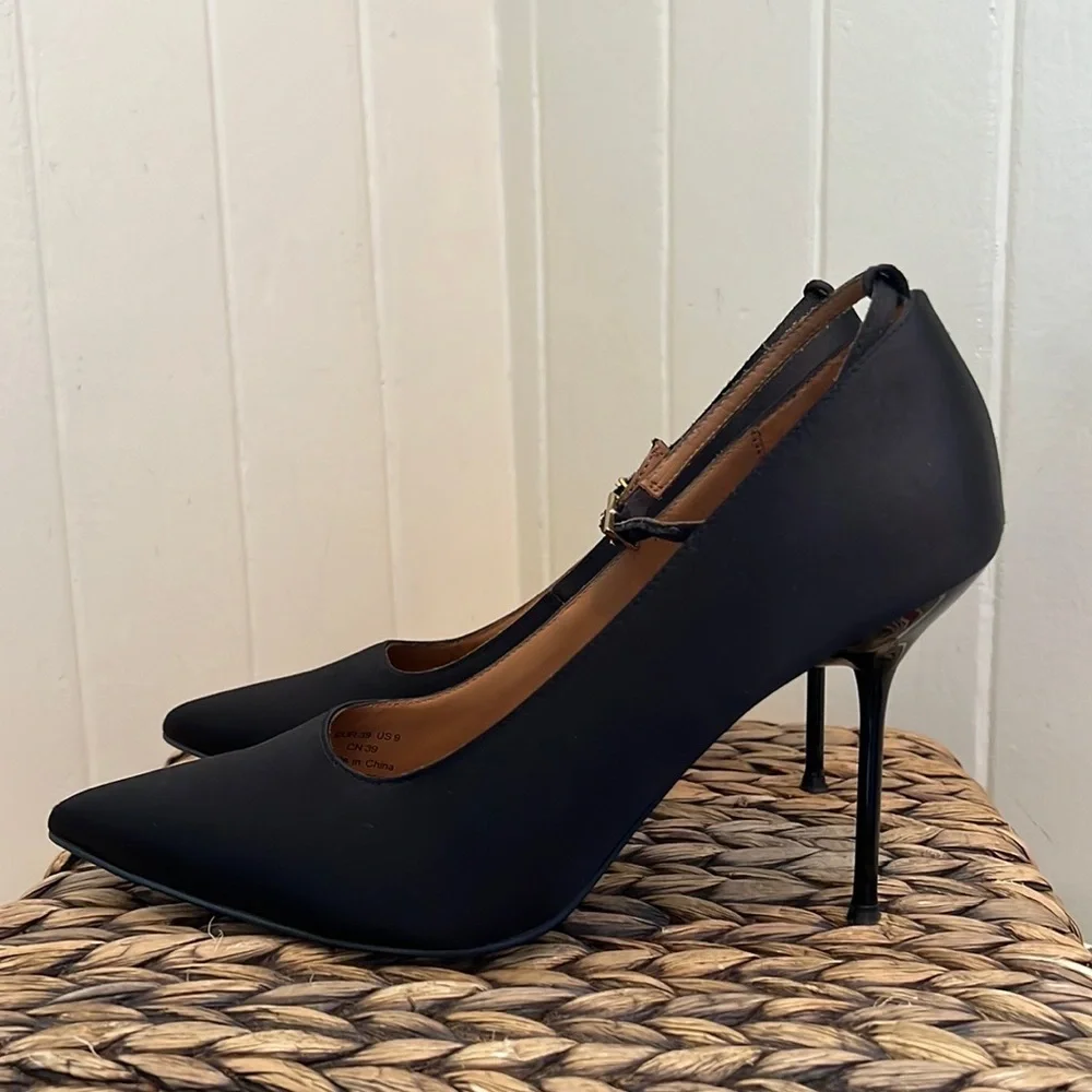 & Other Stories Satin Stiletto Heels in Black - Picture 9 of 15